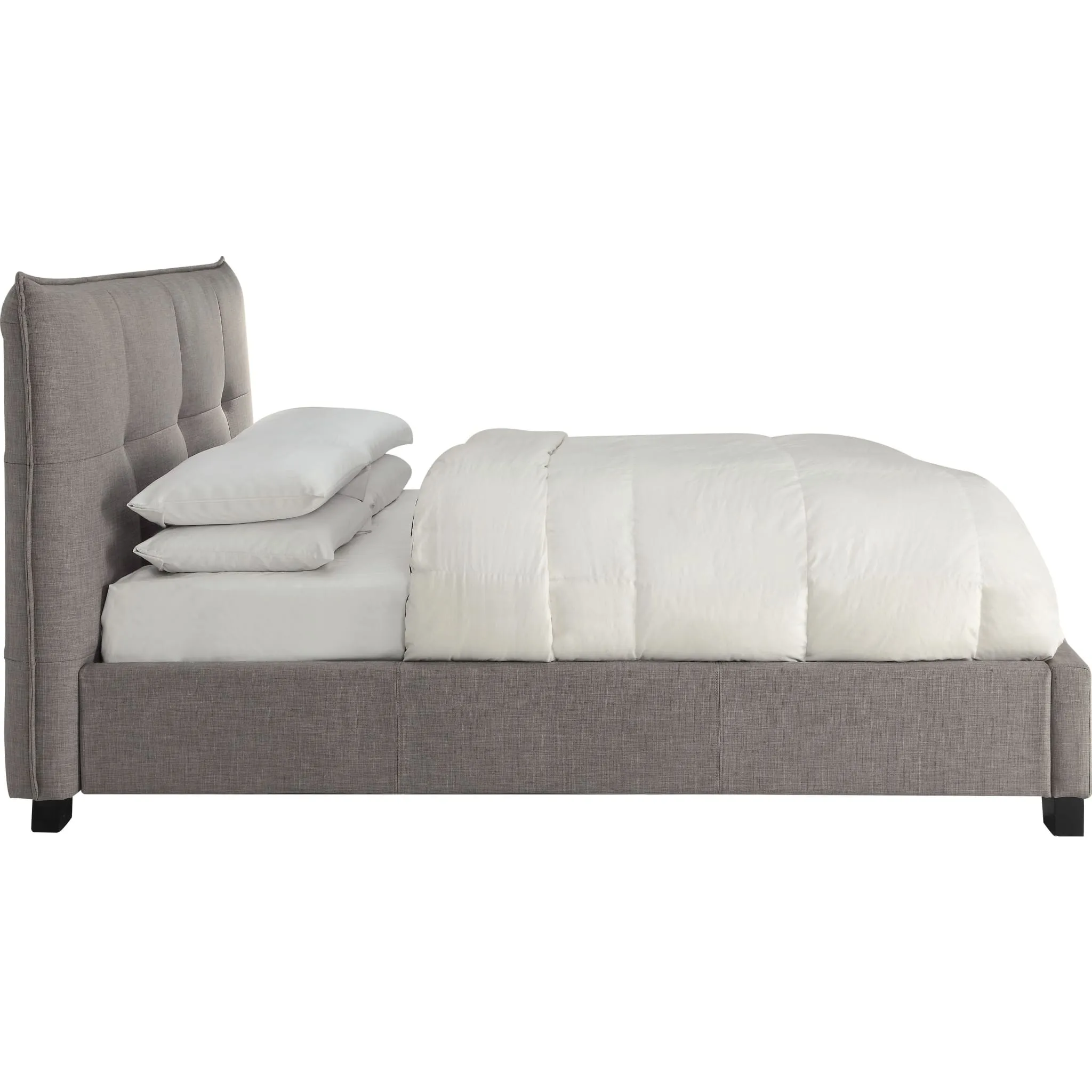 Adona Upholstered Platform Bed in Dolphin Linen Modus