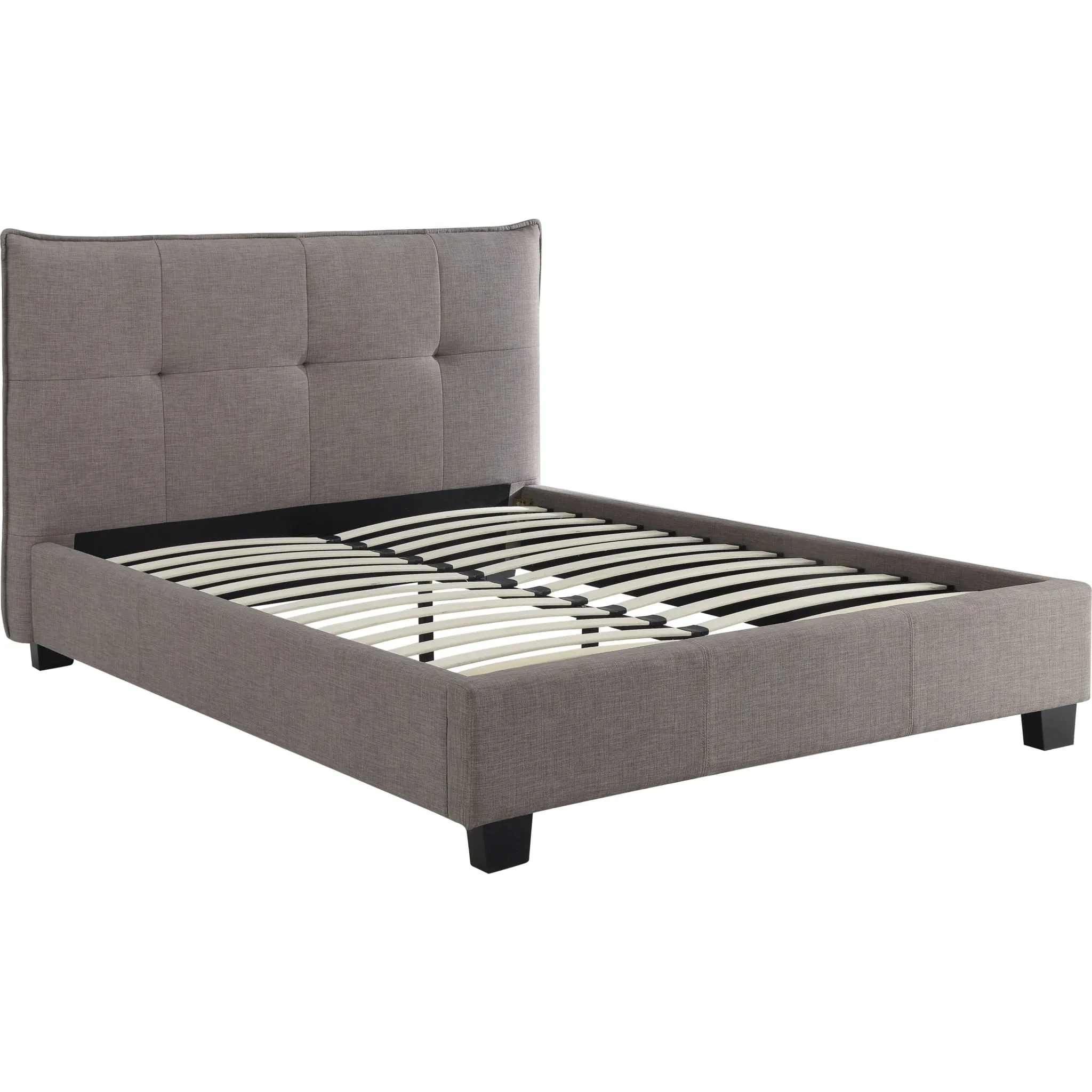 Adona Upholstered Platform Bed in Dolphin Linen Modus