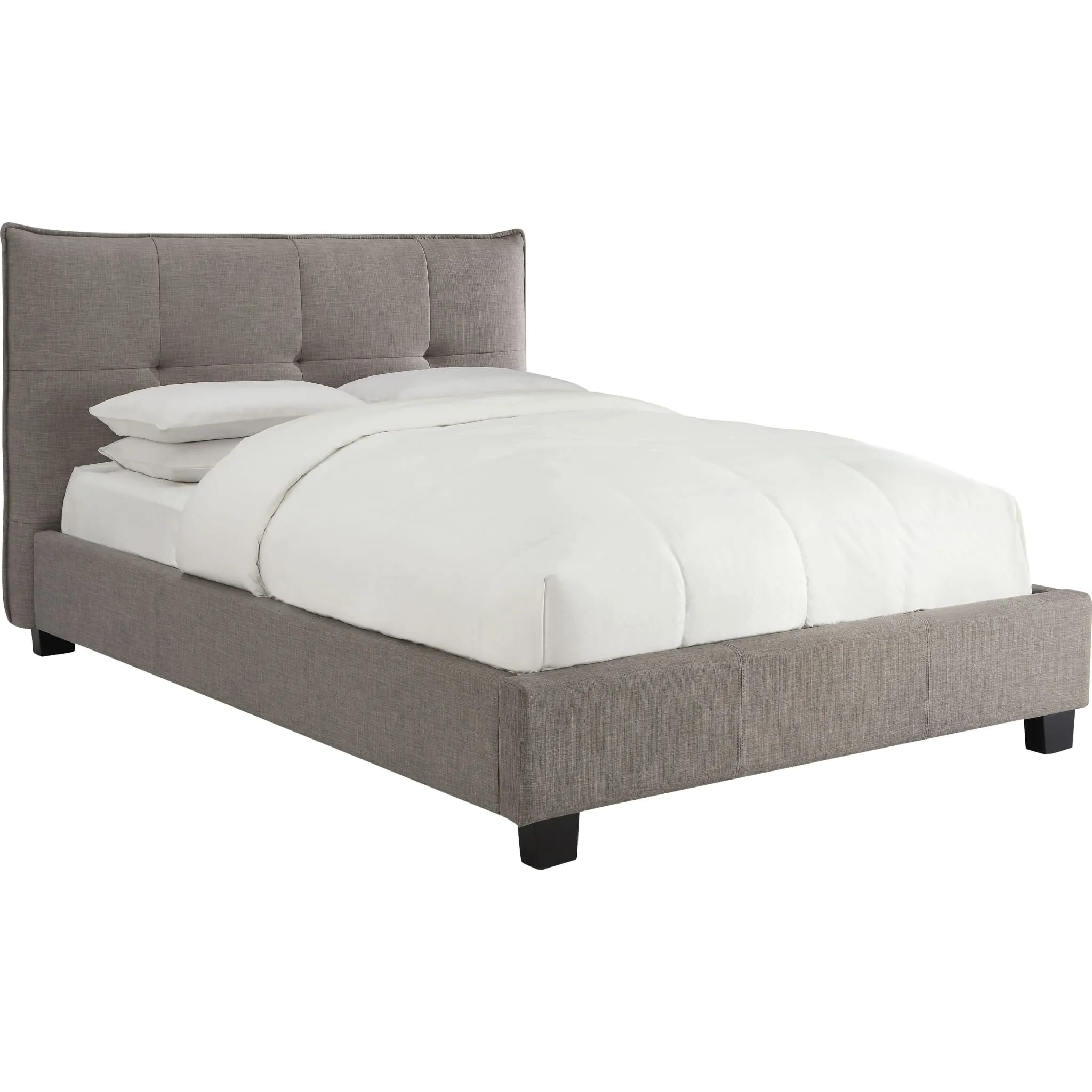 Adona Upholstered Platform Bed in Dolphin Linen Modus