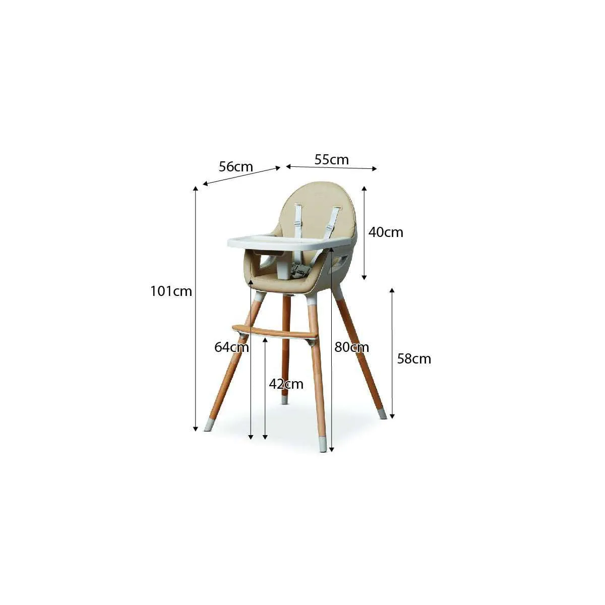 Aiden Highchair - Latte Mocka