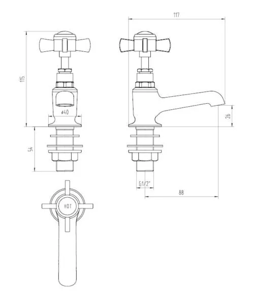Ailesbury Chrome Basin Pillar Taps