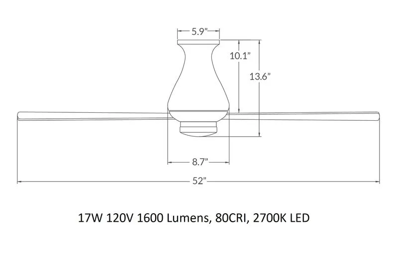 Altus 52 Inch Flush Mount LED Ceiling Fan