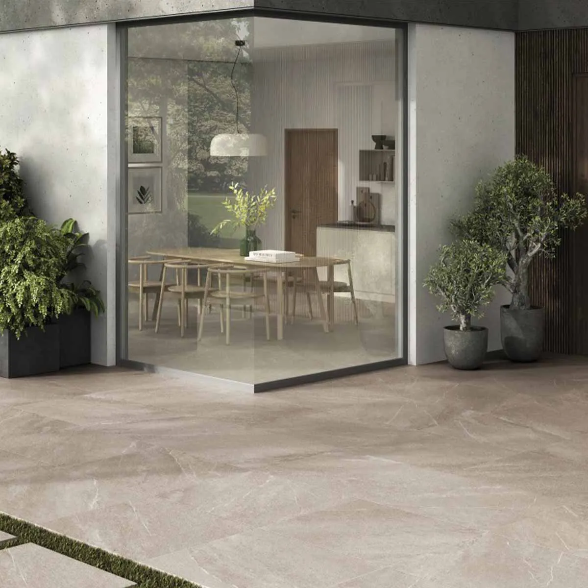 Aneto Ivory 20mm Stone Effect Outdoor Porcelain Tile 60x90cm Matt