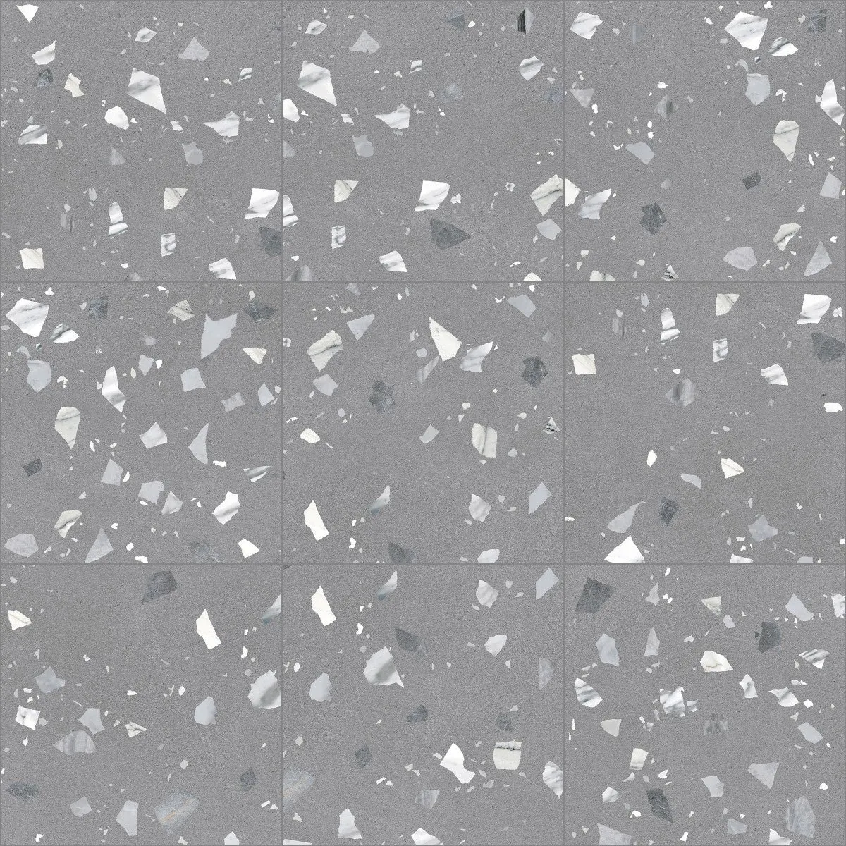Arcana Ribe-R Antracita Terrazzo Stone Effect Porcelain Tile 80x80cm