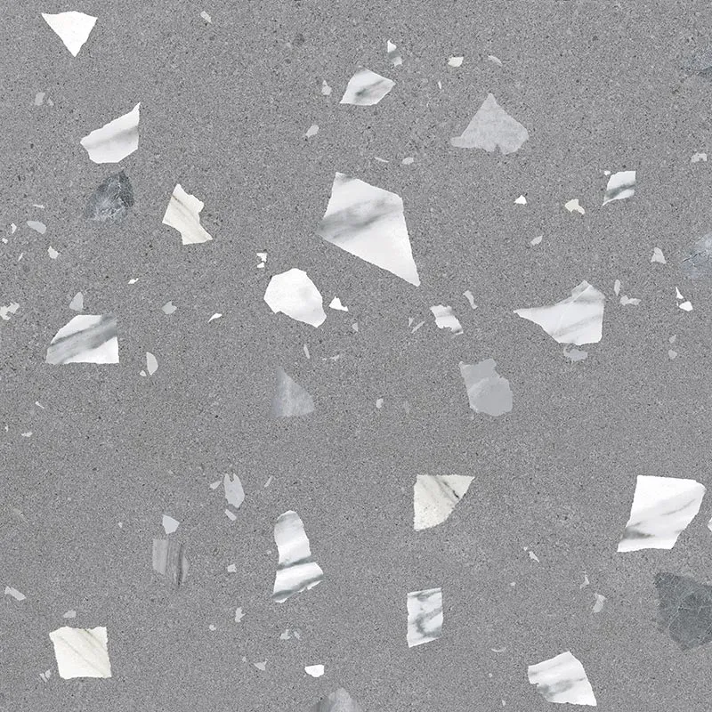Arcana Ribe-R Antracita Terrazzo Stone Effect Porcelain Tile 80x80cm