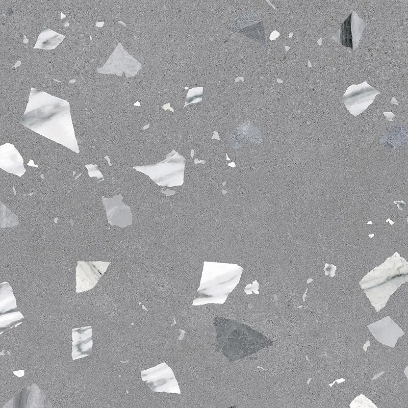 Arcana Ribe-R Antracita Terrazzo Stone Effect Porcelain Tile 80x80cm