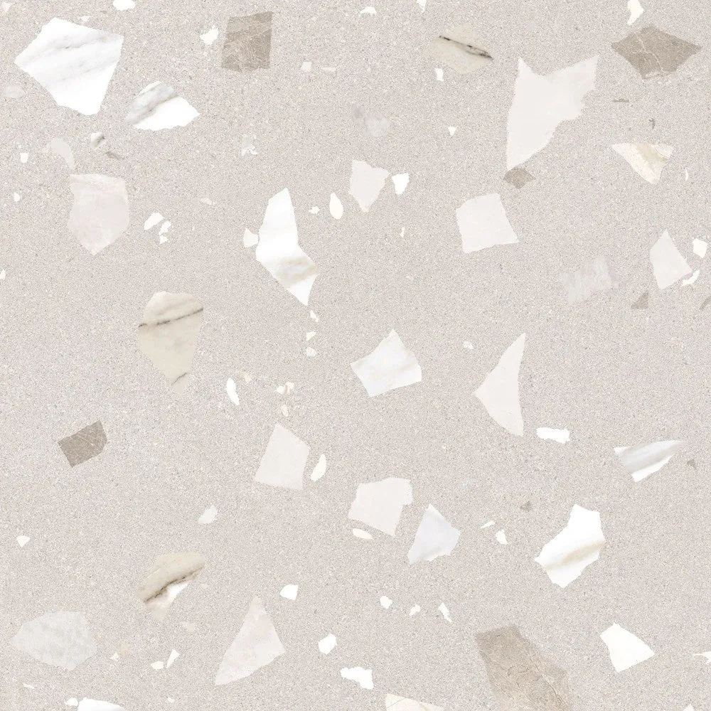 Arcana Ribe-R Beige Terrazzo Stone Porcelain Tile 80x80cm