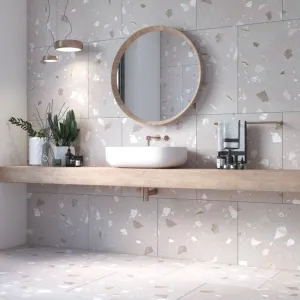 Arcana Ribe-R Beige Terrazzo Stone Porcelain Tile 80x80cm