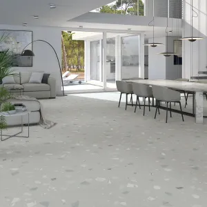 Arcana Ribe-R Gris Terrazzo Stone Effect Porcelain Tile 80x80cm