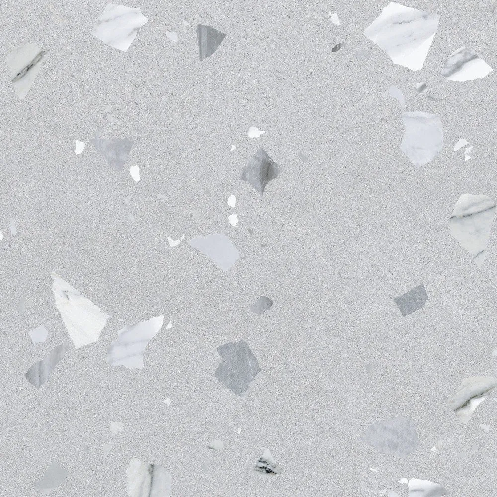Arcana Ribe-R Gris Terrazzo Stone Effect Porcelain Tile 80x80cm