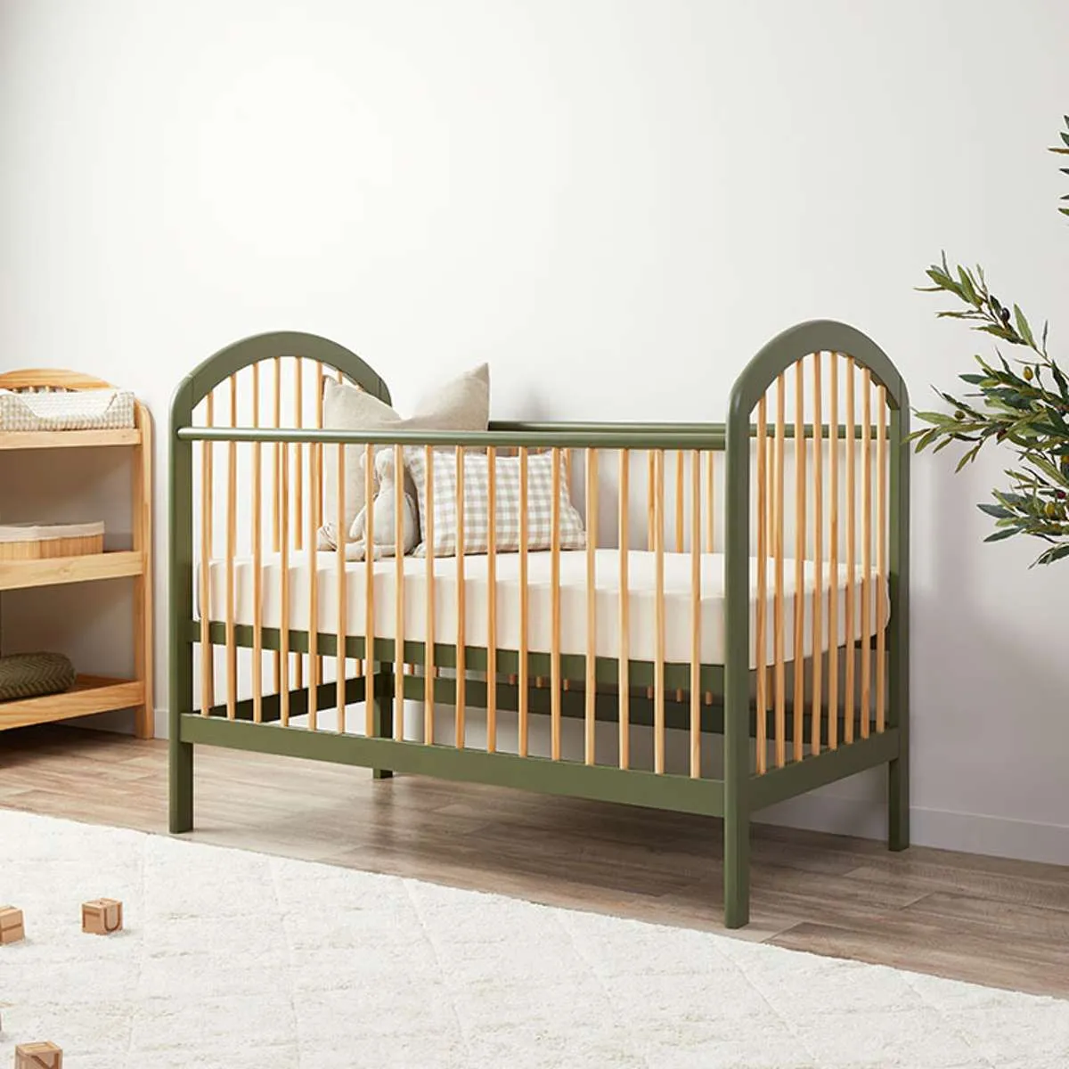 Archie Cot - Moss/Natural Mocka