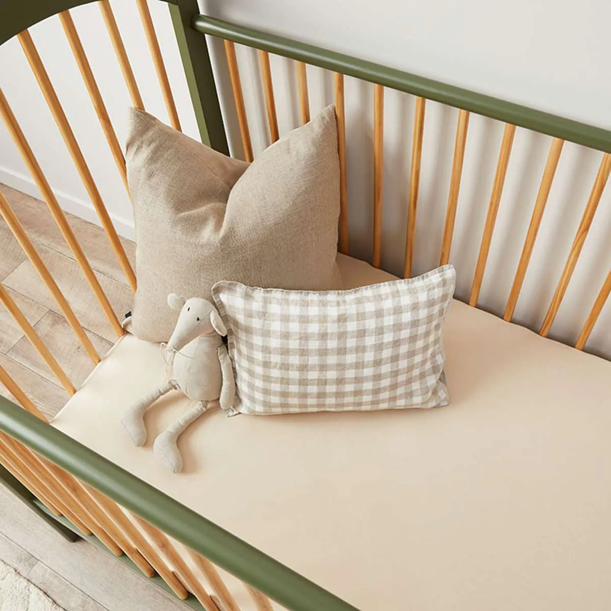 Archie Cot - Moss/Natural Mocka