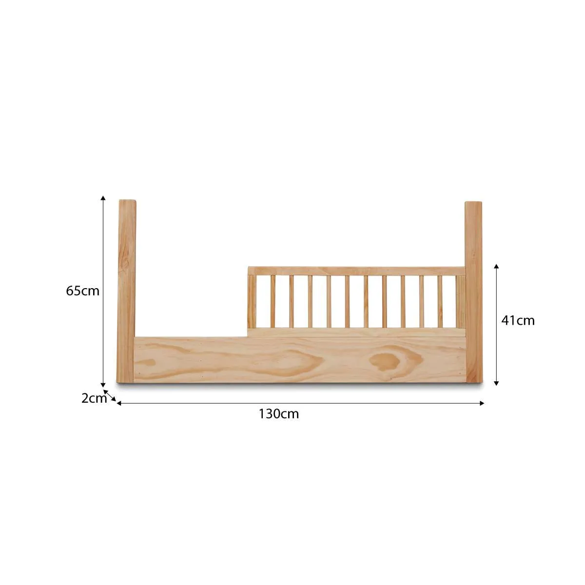 Archie Cot Toddler Bed Half Frame - Natural Mocka