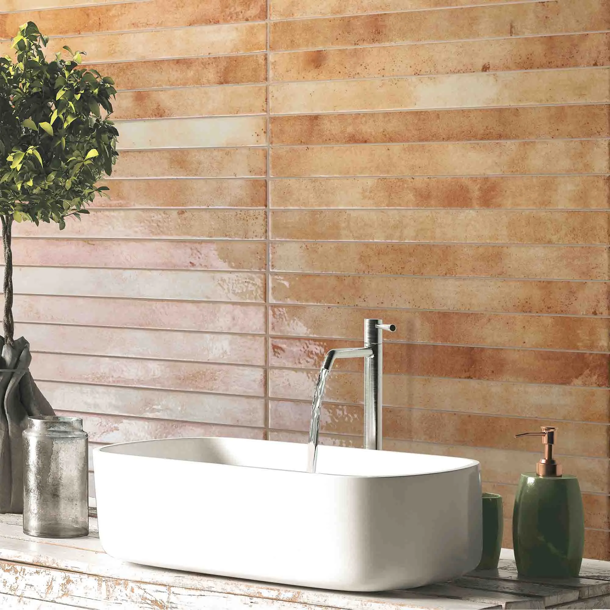 Arizona Beige Porcelain Tile 4.8x45cm Gloss
