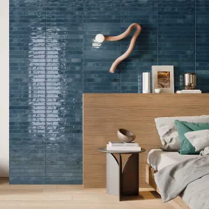 Arizona Blue Porcelain Tile 4.8x45cm Gloss