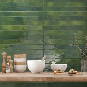 Arizona Green Porcelain Tile 4.8x45cm Gloss