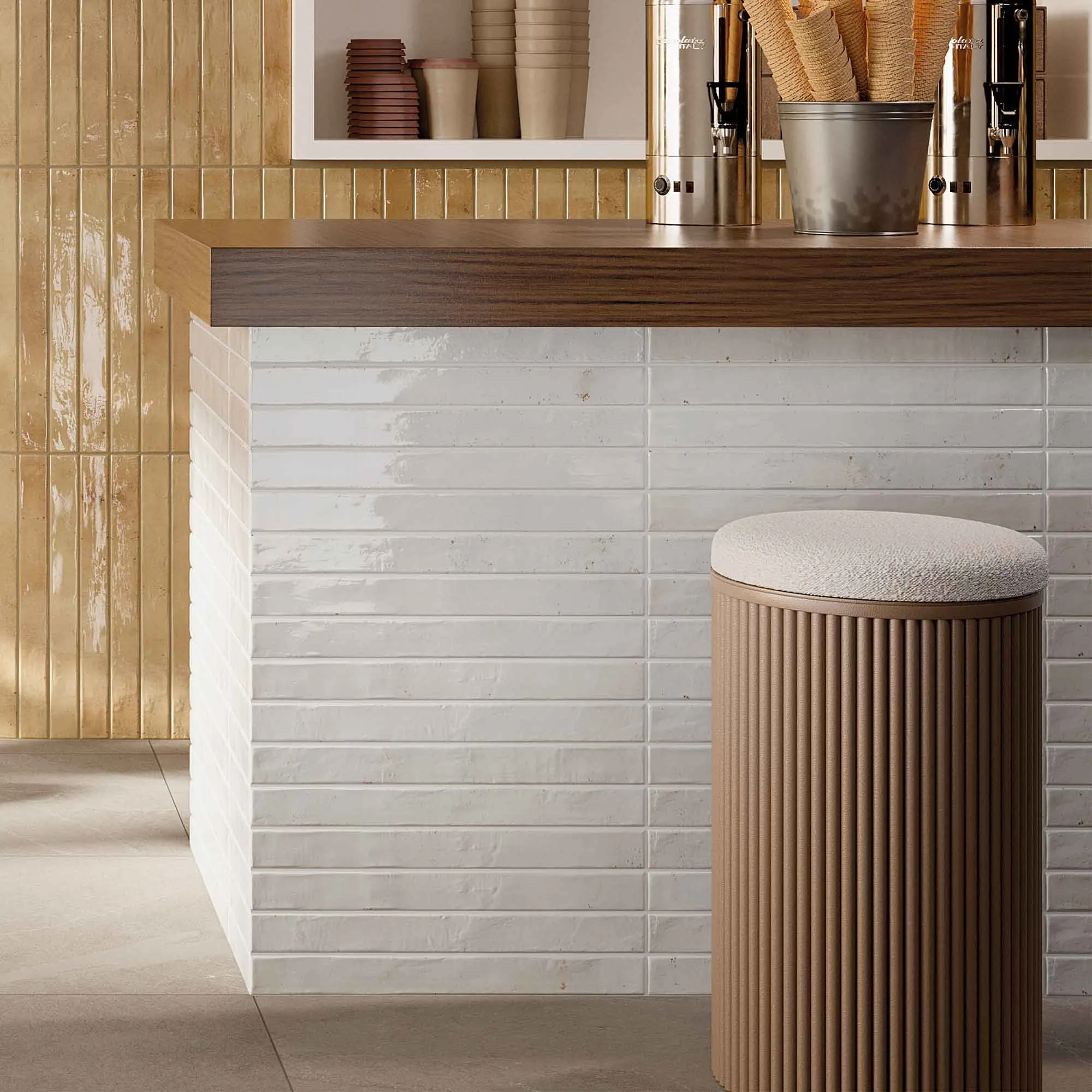 Arizona White Porcelain Tile 4.8x45cm Gloss