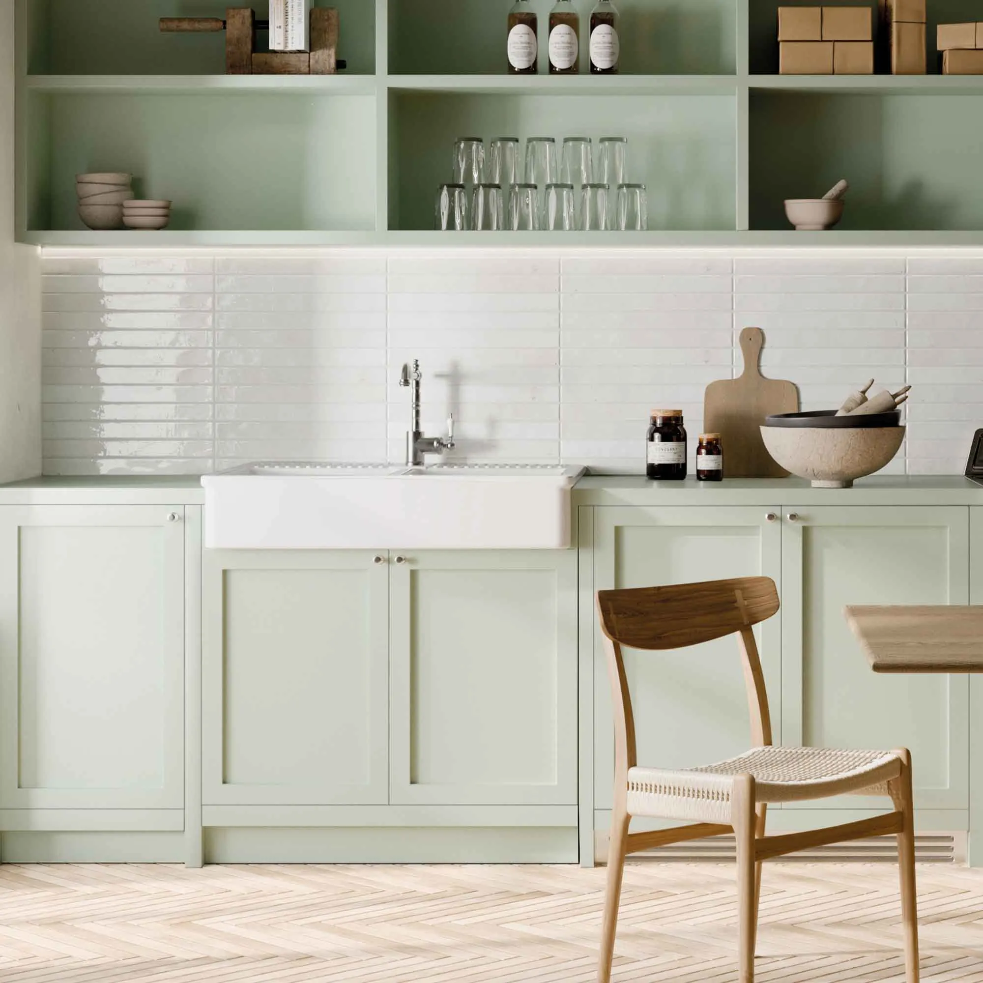 Arizona White Porcelain Tile 4.8x45cm Gloss