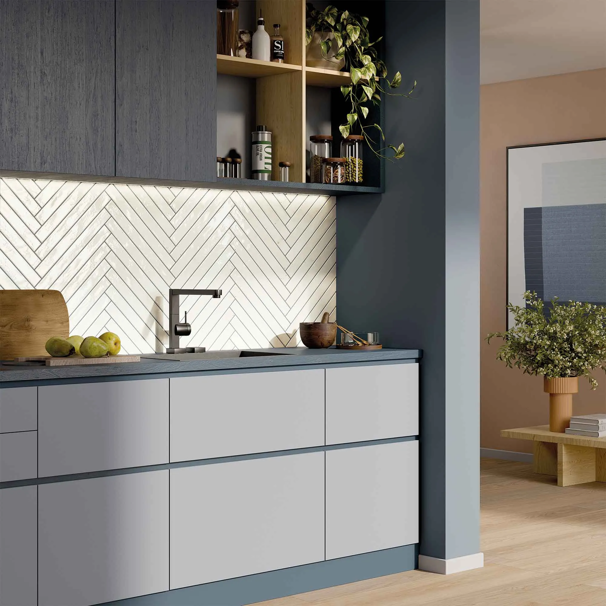 Arizona White Porcelain Tile 4.8x45cm Gloss