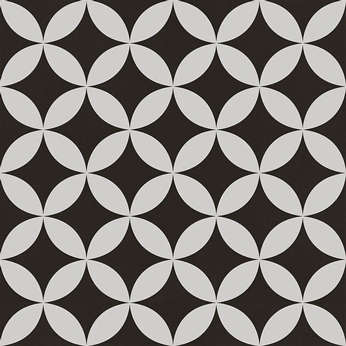 Artemis Black And White Patterned Porcelain Tile 45x45cm Matt