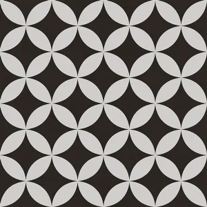 Artemis Black And White Patterned Porcelain Tile 45x45cm Matt