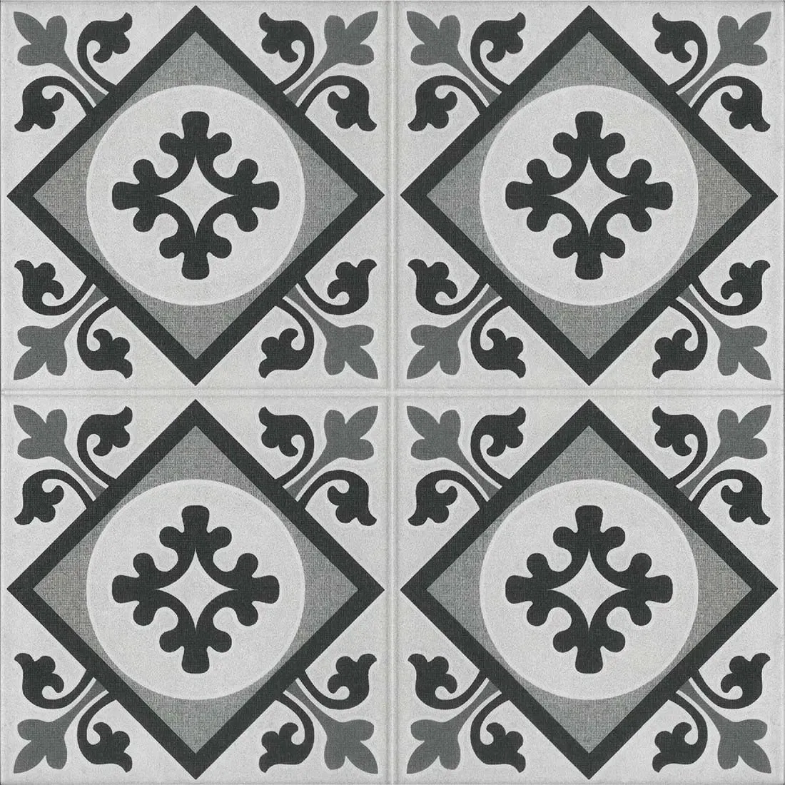Artisan Grey Pattern Porcelain Tile 45x45cm Matt