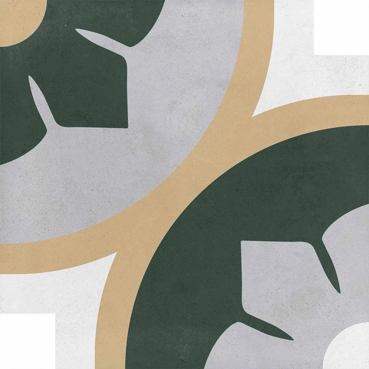 Aruba Bloom Green Pattern Porcelain Tile 22x22cm Matte