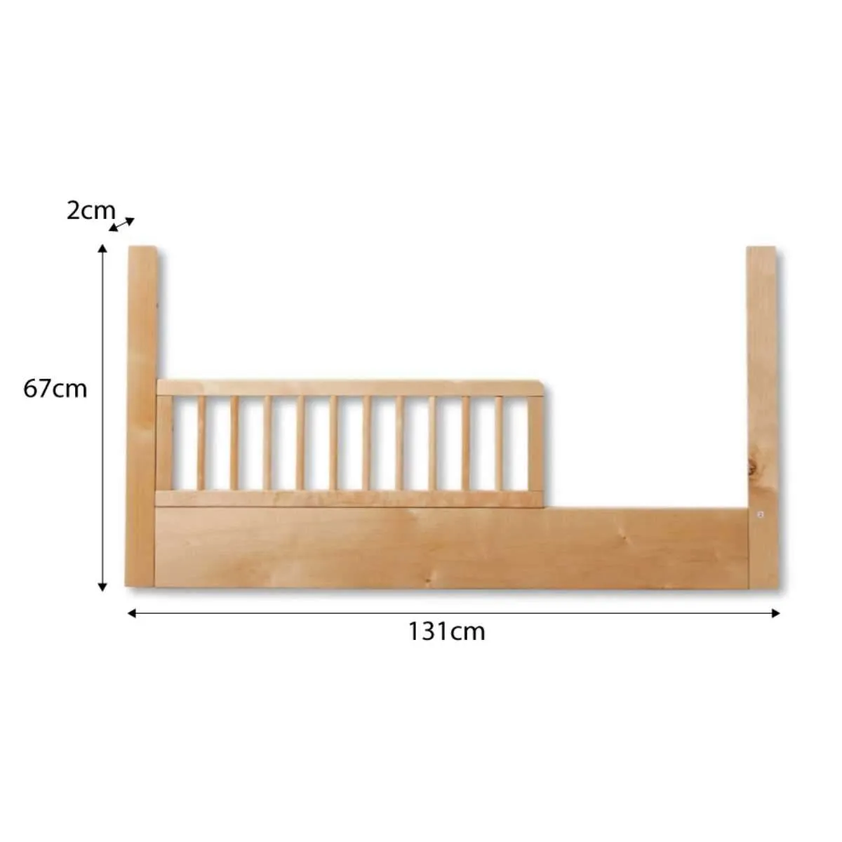 Aspen Cot Toddler Bed Half Frame - Natural Birch Mocka