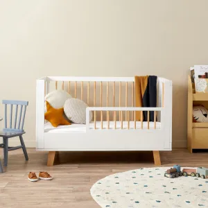 Aspen Cot Toddler Bed Half Frame - White/Natural Mocka