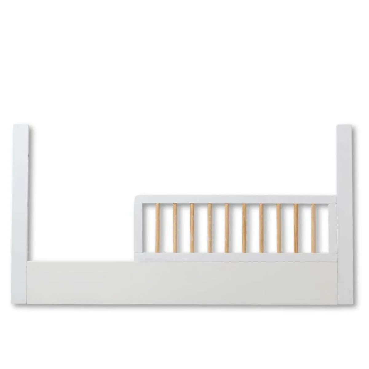 Aspen Cot Toddler Bed Half Frame - White/Natural Mocka