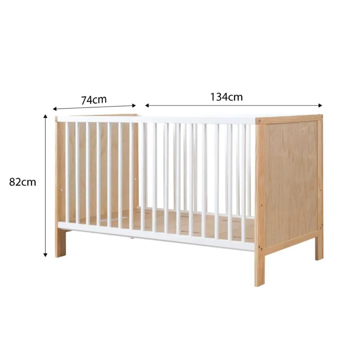 Aspiring White/Natural 3-in-1 Cot White Conversion Bundle Mocka