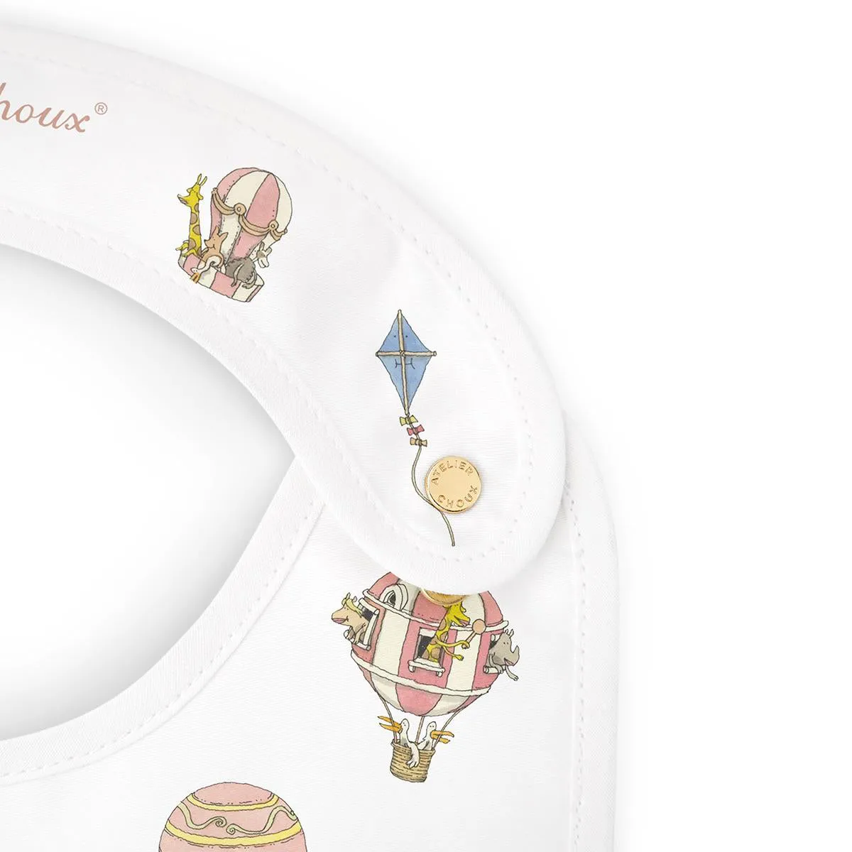 Atelier Choux Satin Bib Hot Air Balloons