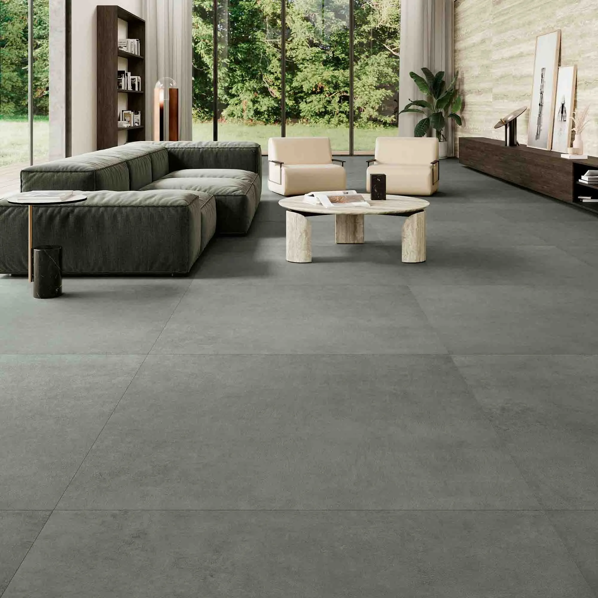 Balance Chester Green Concrete Effect Porcelain Tile 60x120cm Matt