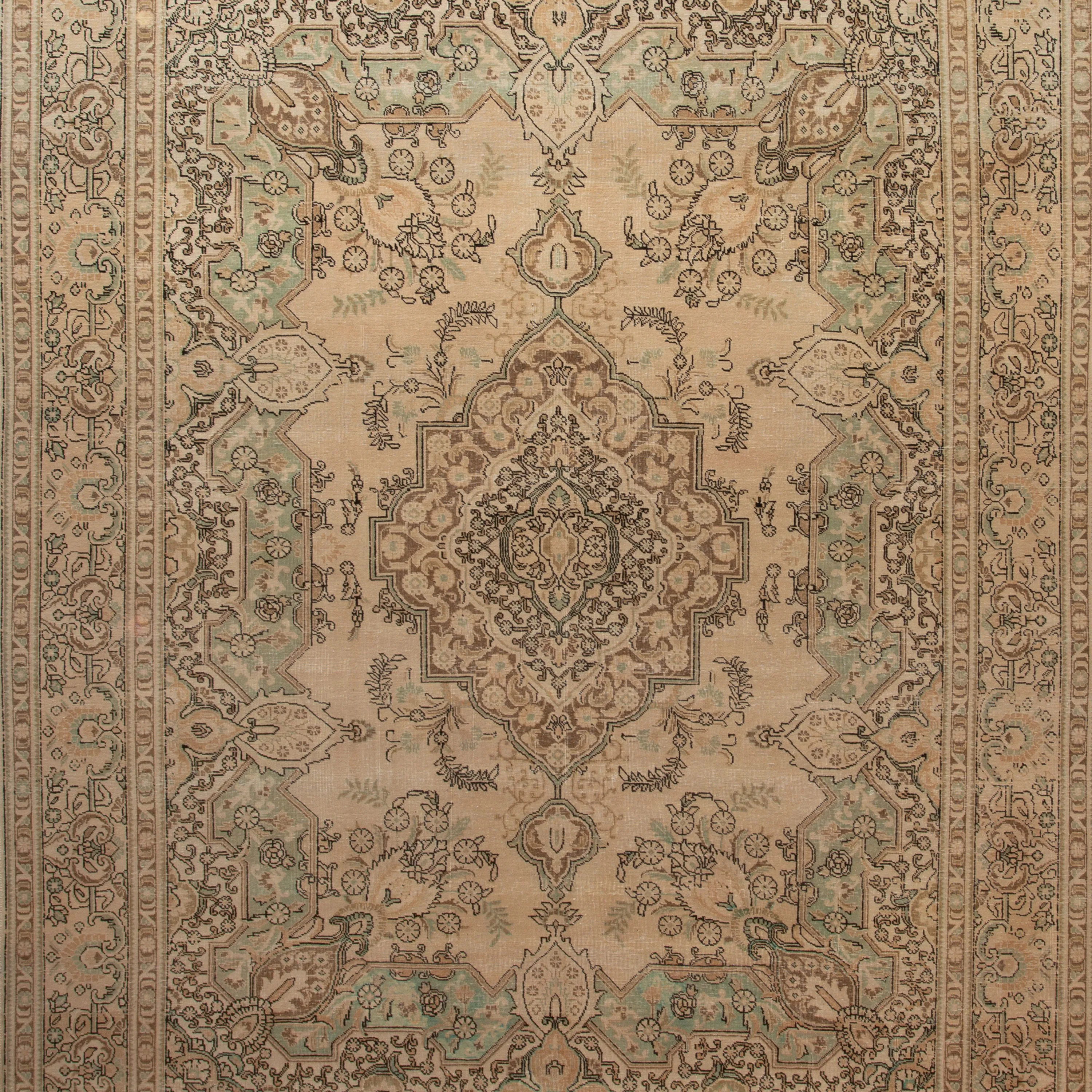 Beige Traditional Wool Rug - 9'9" x 12'1"