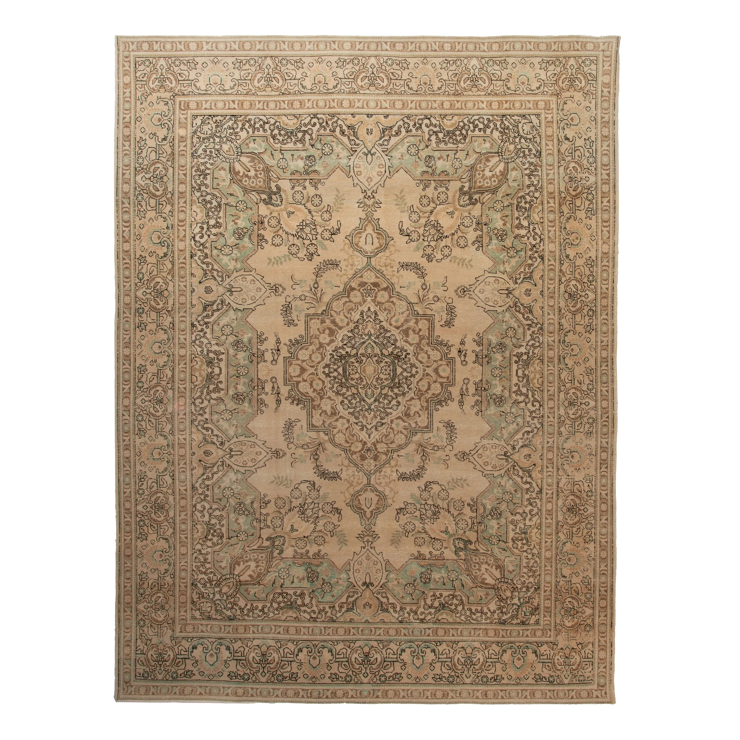 Beige Traditional Wool Rug - 9'9" x 12'1"