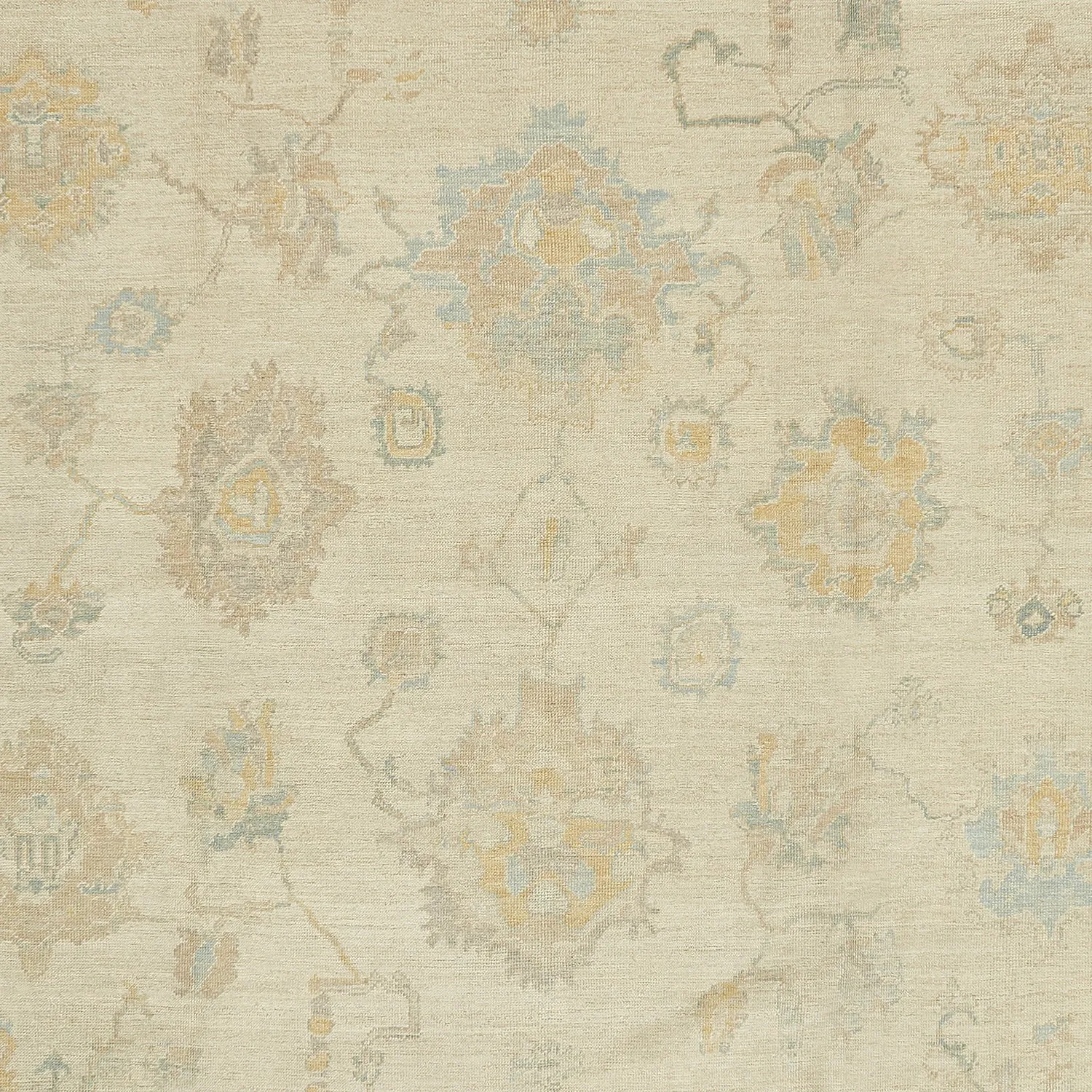 Beige Vintage Traditional Wool Rug - 11'11" x 15'2"
