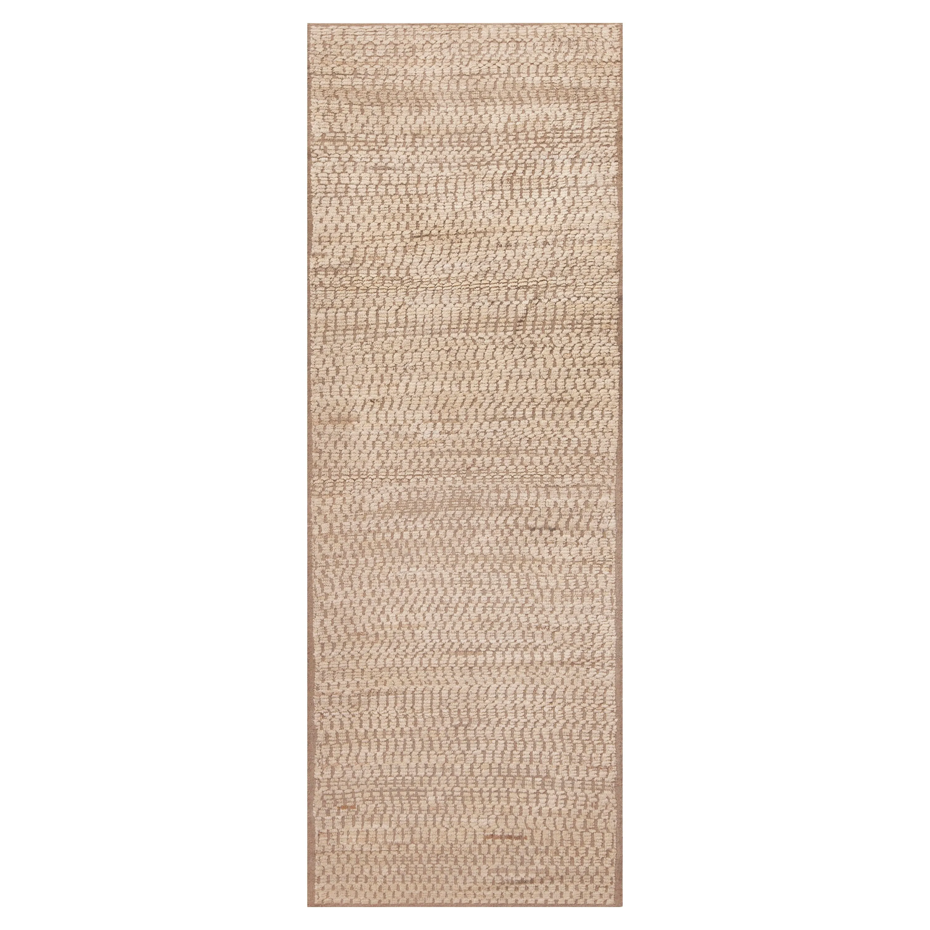 Beige Zameen Transitional Wool Runner - 3'4" x 9'5"