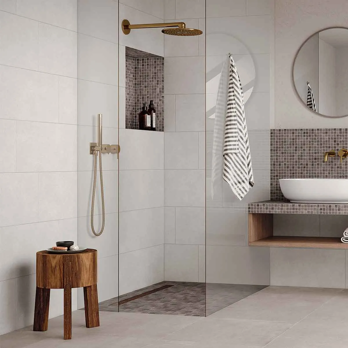 Bilbao Light Grey Concrete Effect Porcelain Tile Matt 30x60cm