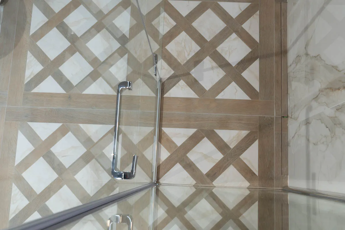 Bjrn Mocha Gold Wood Effect Porcelain Tile 90x90cm Matt