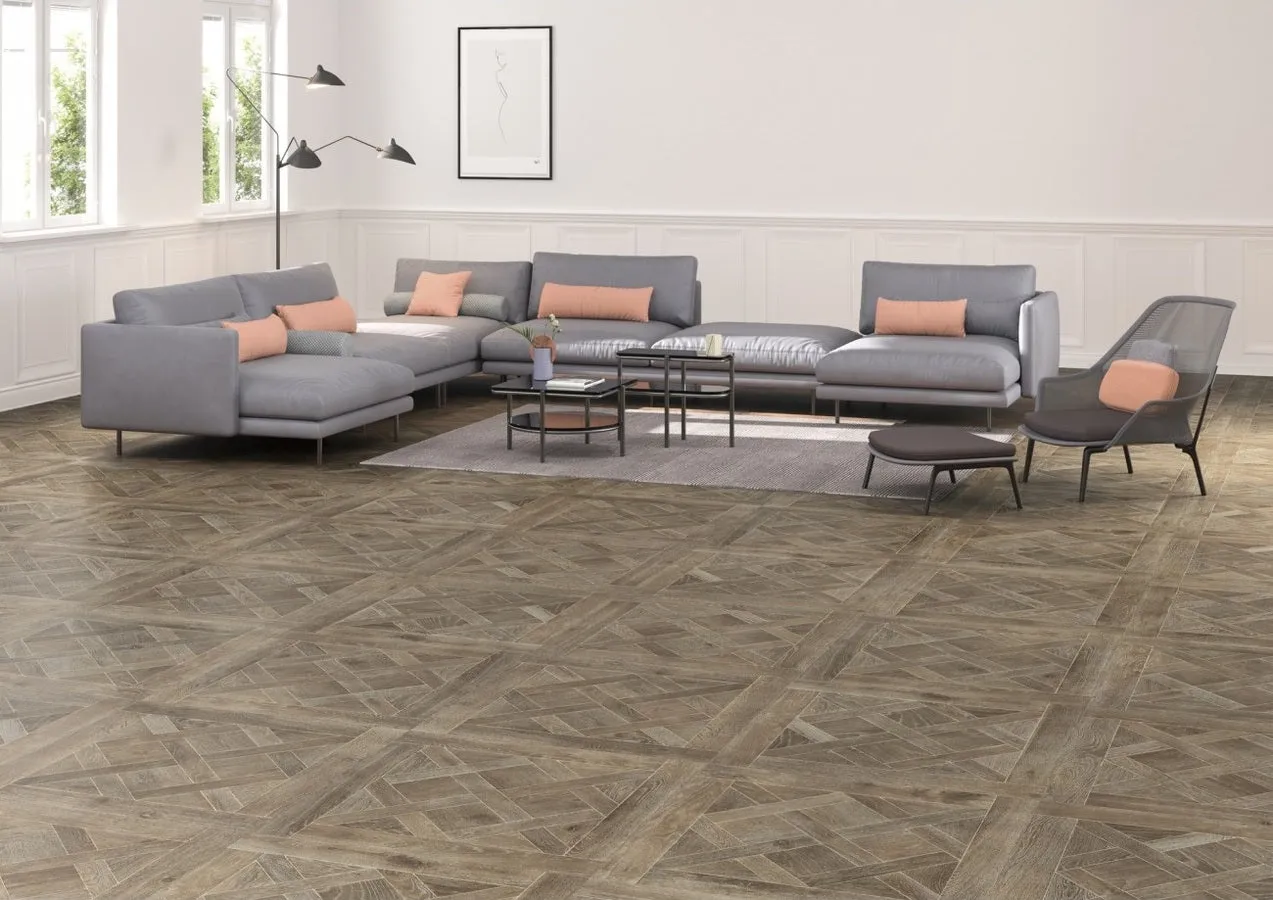 Bjrn Mocha Oak Wood Effect Porcelain Tile 90x90cm Matt