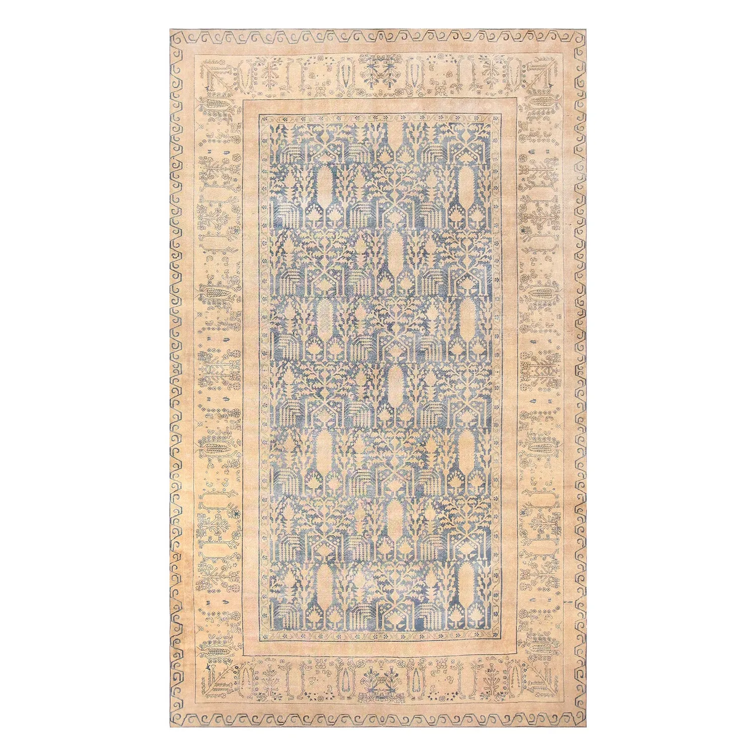 Blue Antique Indian Rug - 10'10" x 18'6"
