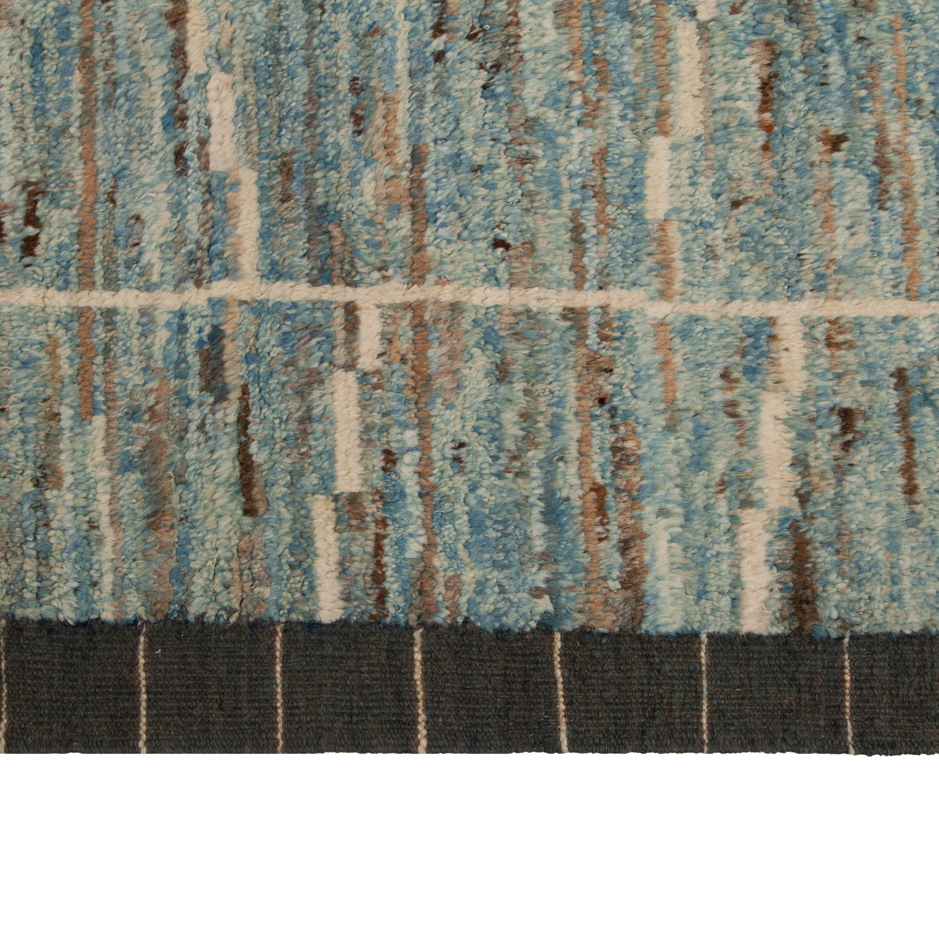 Blue Modern Wool Rug - 10'1'' x 12'9''