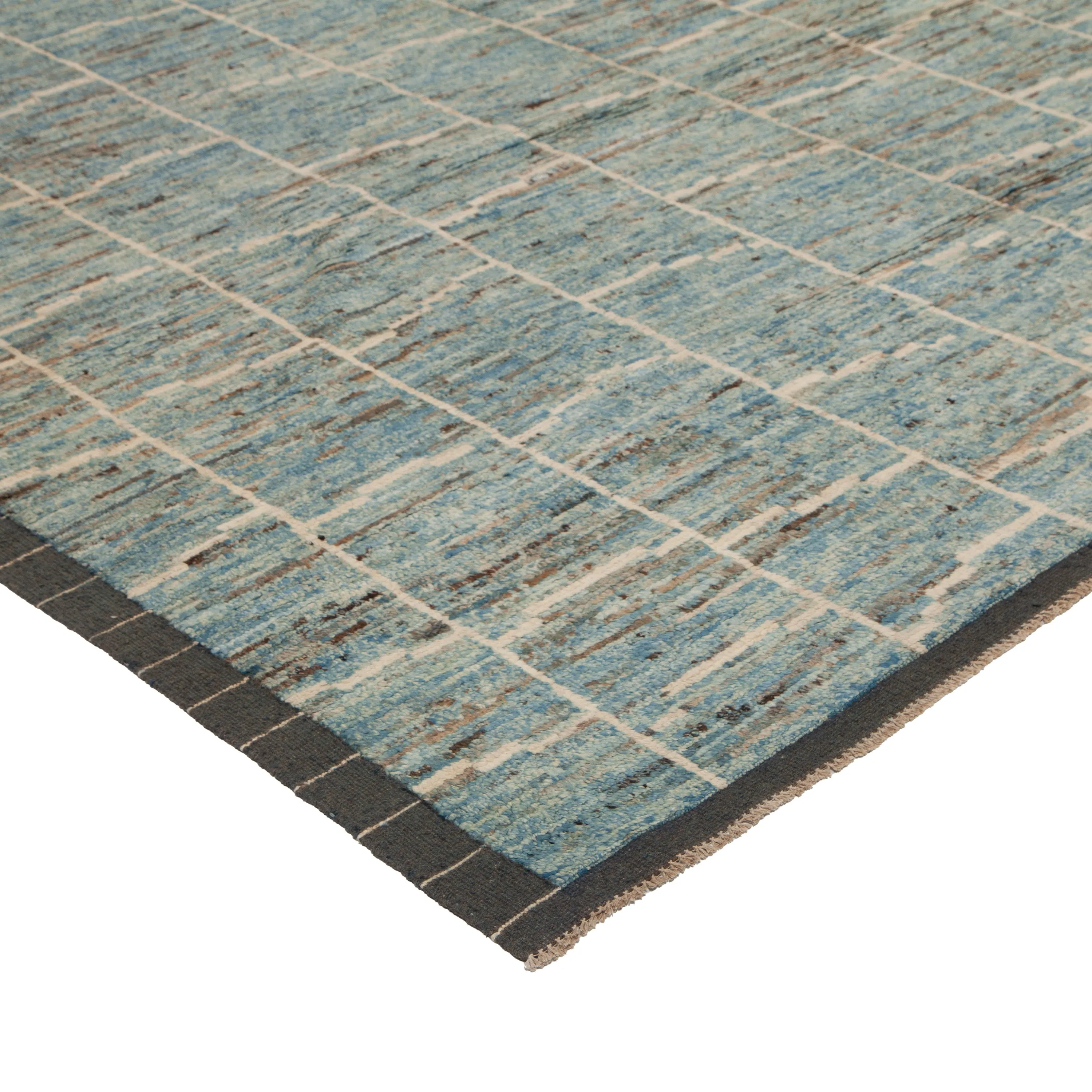 Blue Modern Wool Rug - 10'1'' x 12'9''