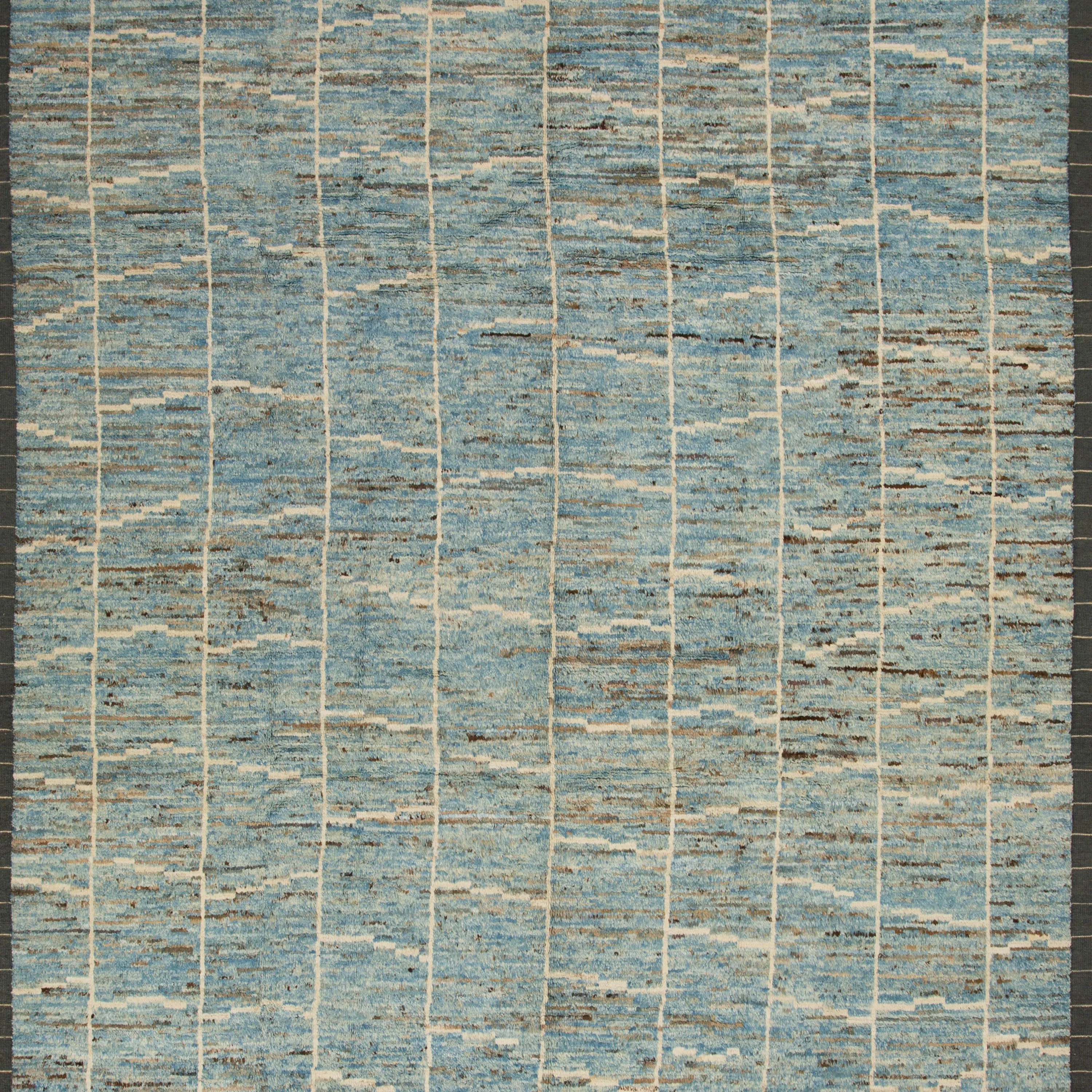 Blue Modern Wool Rug - 10'1'' x 12'9''