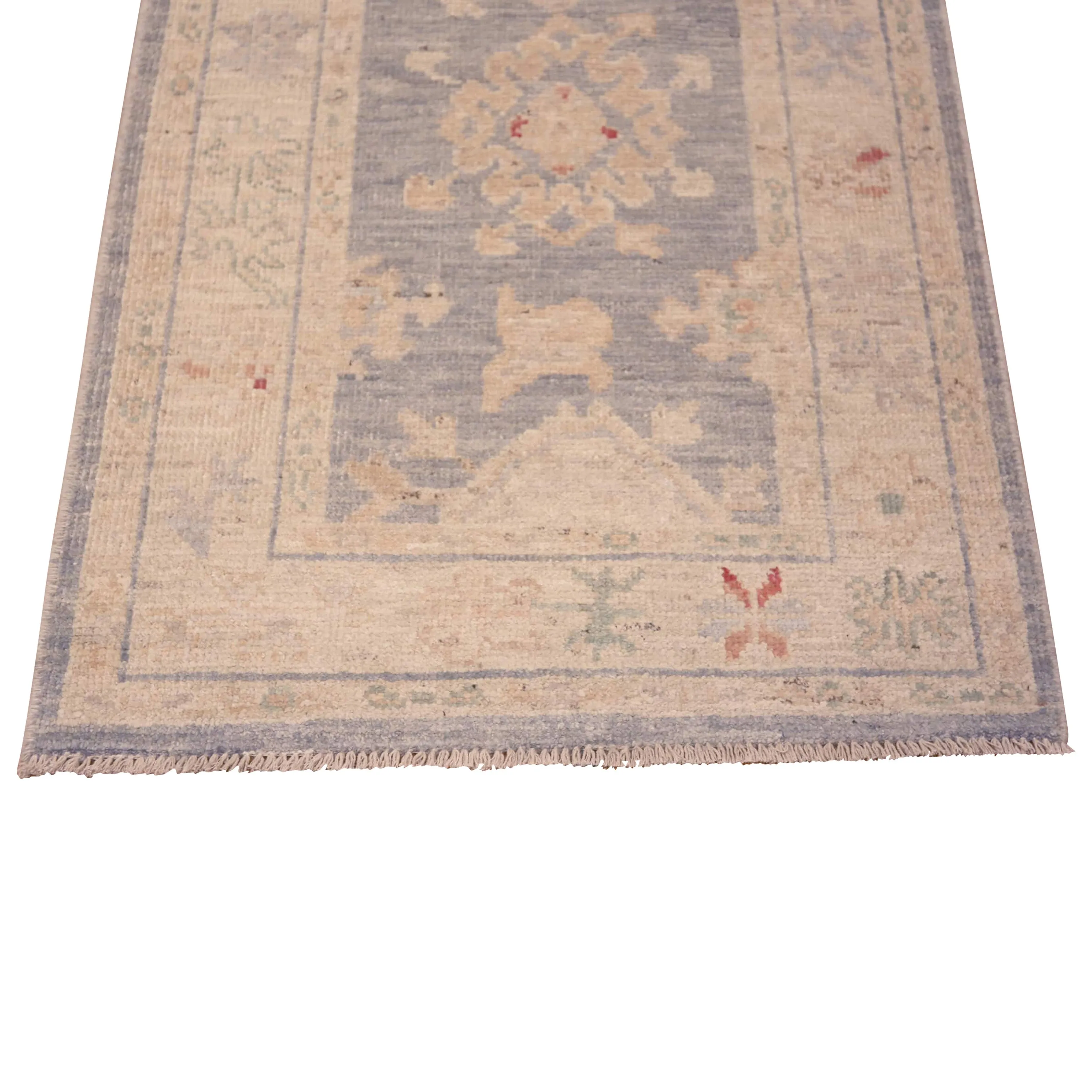 Blue Zameen Transitional Wool Runner - 2'9" x 6'9"