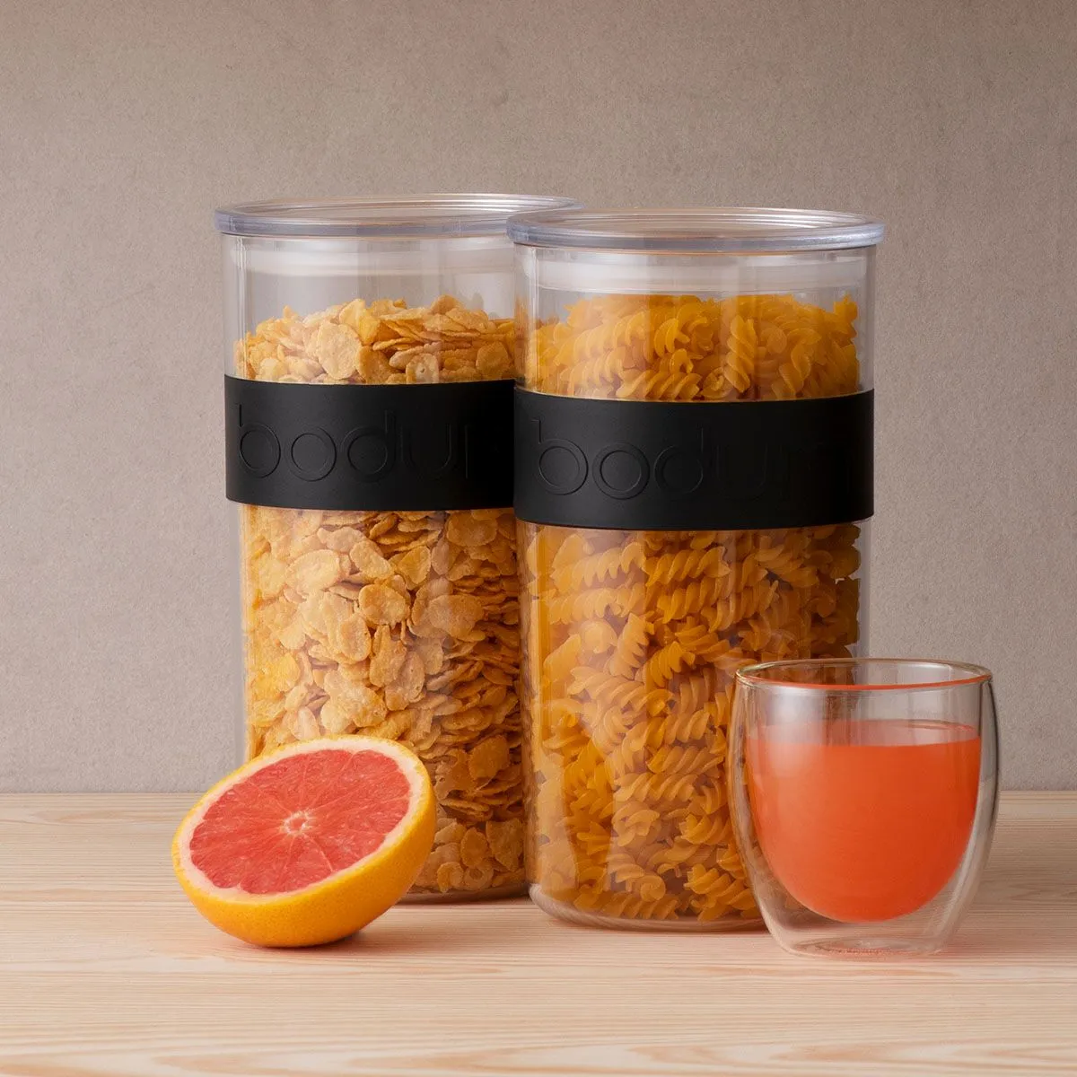 Bodum Presso Storage Jars Black 2 L, Set Of 2