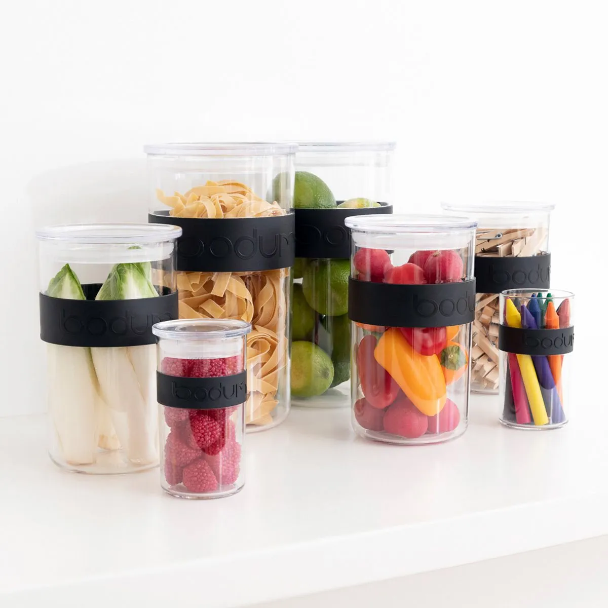 Bodum Presso Storage Jars Black 2 L, Set Of 2