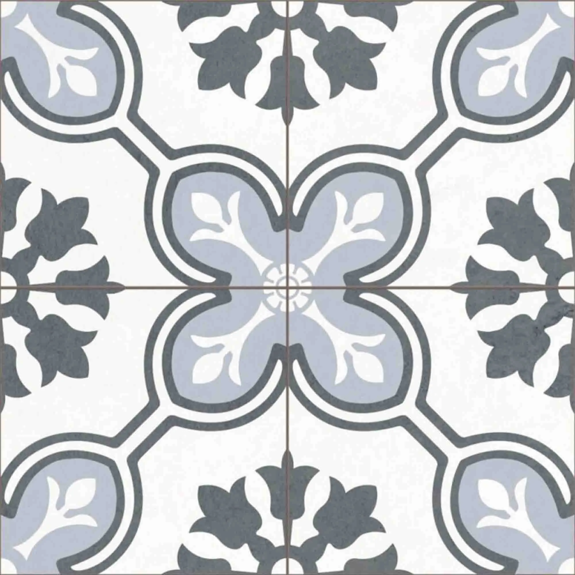 Bordeaux Blue Pattern Porcelain Tile 45x45cm Matt