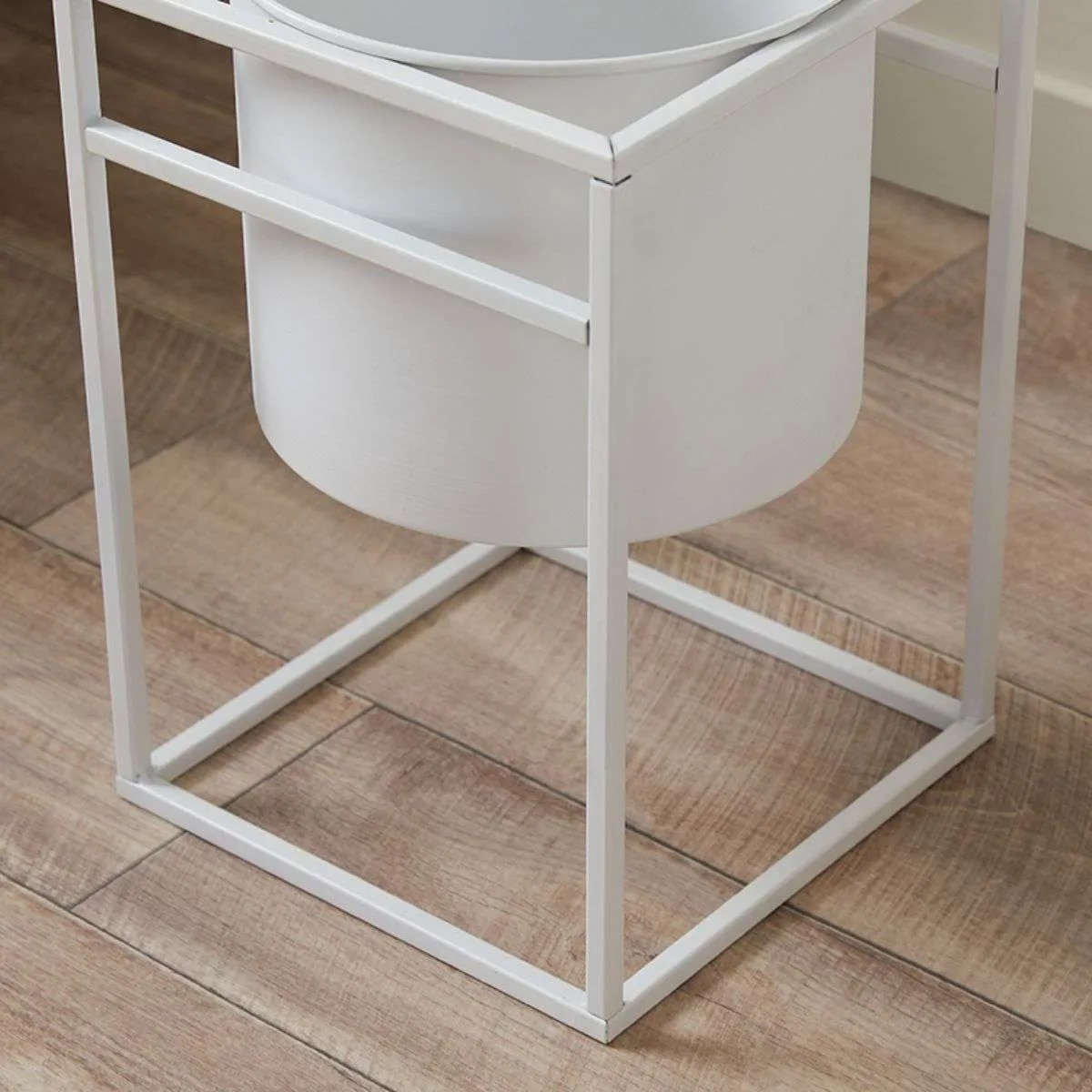 Brent Metal Plant Stand White - Short Mocka