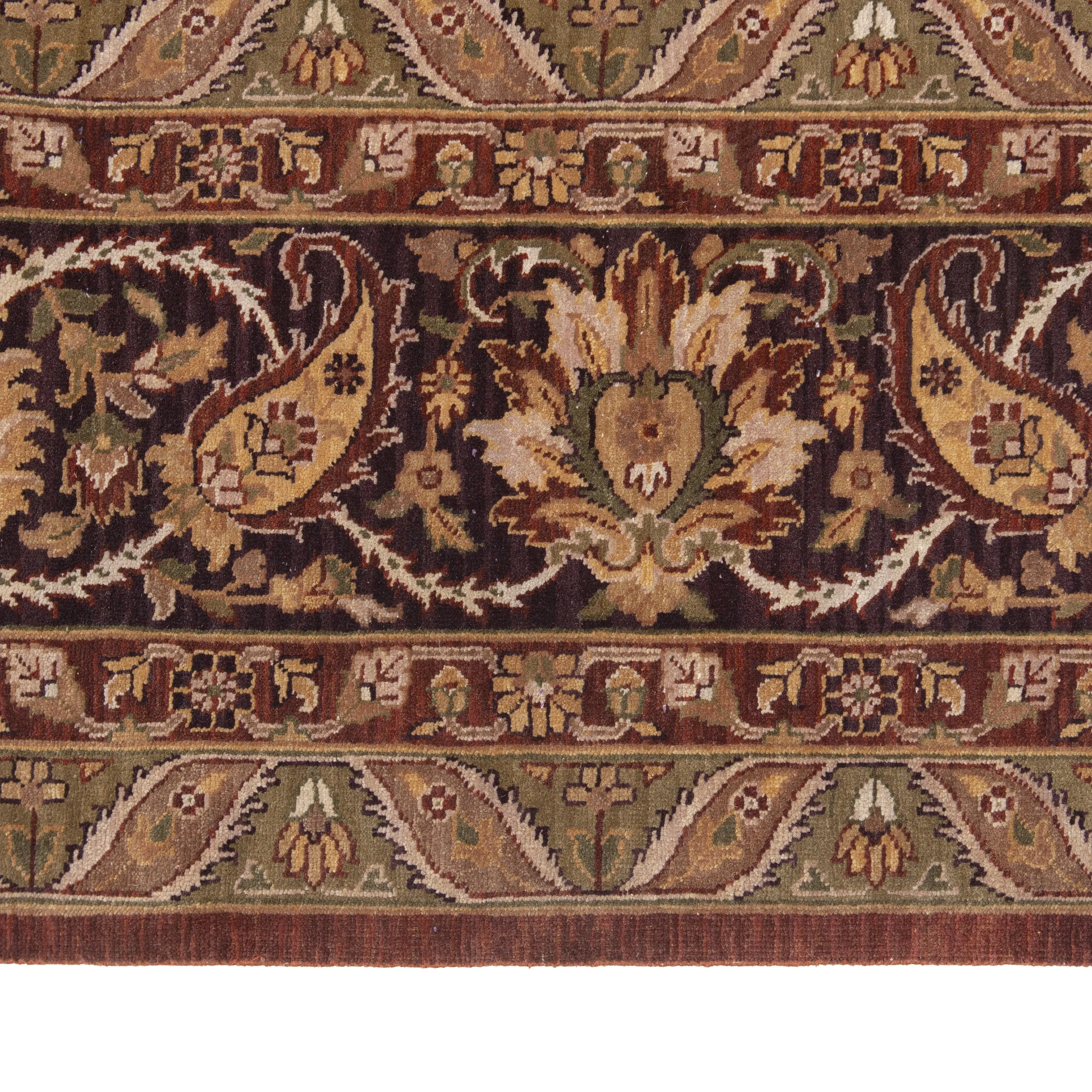 Brown Traditional Wool Rug - 10' x 14'